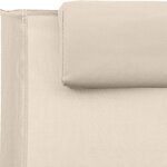 vidaXL Chaise longue avec oreiller acier et textilène crème