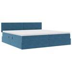 vidaXL Lit de Rangement avec matelas Bleu foncé 200 x 200 cm Velours