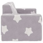 vidaXL Canapé pour enfants à 2 places Gris clair étoiles Peluche douce