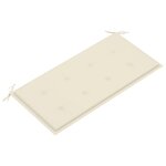 vidaXL Banc de jardin avec coussin crème 112 cm Bois de teck massif