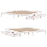 vidaXL Cadre de lit avec tiroirs sans matelas blanc 180x200 cm