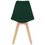 Vidaxl chaises de salle à manger 4 pcs vert foncé tissu