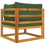 vidaXL Salon de jardin avec coussins 2 Pièces bois massif acacia