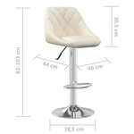 vidaXL Tabourets de bar lot de 2 crème velours