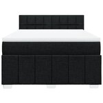 vidaXL Sommier à lattes de lit avec matelas Noir 160x200 cm Tissu