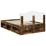 vidaXL Cadre de lit Chêne fumé 120 x 200 cm Bois de pin massif