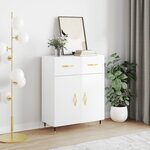 vidaXL Buffet Blanc brillant 69 5x34x90 cm Bois d'ingénierie