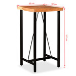 vidaXL Ensemble de bar 3 Pièces Bois d'acacia Cuir véritable et toile