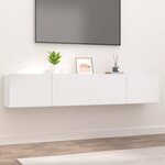 vidaXL Meubles TV 2 Pièces blanc 80x30x30 cm bois d'ingénierie