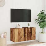 vidaXL Meuble TV mural vieux bois 80x30x41 cm