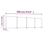 vidaXL Cloison de séparation 4 panneaux Anthracite 698x180 cm Tissu