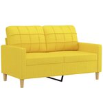 vidaXL Ensemble de canapés 4 Pièces avec coussins jaune clair tissu