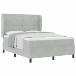 vidaXL Lit à ressorts avec matelas Gris clair 200 x 160 cm Polyester