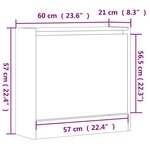 vidaXL Armoire à chaussures gris béton 60x21x57 cm bois d'ingénierie