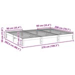 VidaXL Cadre de lit familial sans matelas marron ciré 270x200 cm