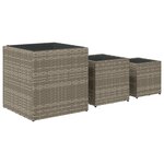 vidaXL Jardinières d'extérieur 3 Pièces gris résine tressée