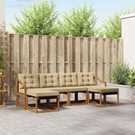 vidaXL Ensemble de canapés d'extérieur 6 Pièces Naturel et Beige