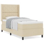 Lit à ressorts avec matelas vidaXL crème 100x200 cm en tissu
