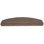 vidaXL Tapis d'escalier 5 pièces 65 x 24 x 4 cm Marron café Demi-rond Grand