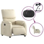 vidaXL Fauteuil inclinable électrique Crème Similicuir