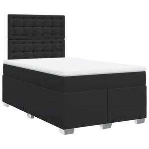 vidaXL Sommier à lattes de lit avec matelas noir 120x190 cm similicuir