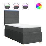 vidaXL Sommier à lattes de lit avec matelas Gris foncé 100x200cm Tissu