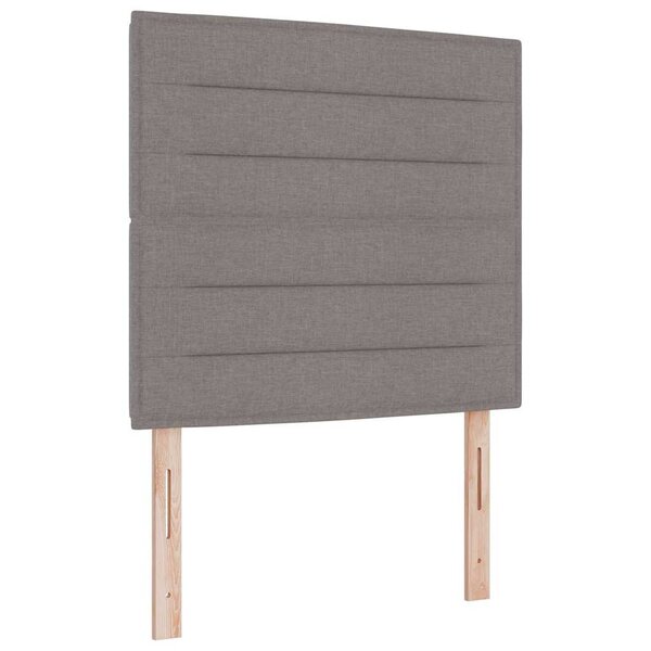 vidaXL Lit à ressorts avec matelas avec LED Taupe 120 x 190 cm tissu