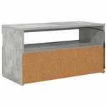vidaXL Meuble TV avec lumières LED Gris béton 75x35x40 cm