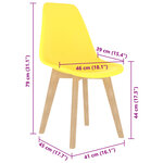 vidaXL Chaises à manger lot de 4 jaune plastique