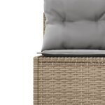 vidaXL Canapé de jardin avec coussins rond beige résine tressée