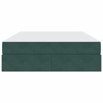 vidaXL Lit avec rangement et matelas Vert foncé 140 x 190 cm Velours