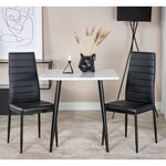 Venture Home Chaises à manger lot de 2 Slim aspect cuir noir