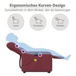 vidaXL Fauteuil inclinable de massage Rouge bordeaux Tissu