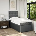 vidaXL Sommier à lattes de lit et matelas Gris foncé 90x190 cm Tissu