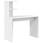vidaXL Bureau avec rangement blanc en bois d'ingénierie