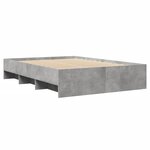 vidaXL Cadre de lit sans matelas gris béton 135x190 cm bois ingénierie