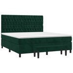 vidaXL Sommier à lattes de lit et matelas Vert foncé 180x200cm Velours
