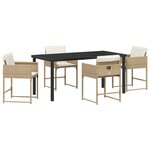 vidaXL Ensemble de salle à manger pour jardin 5 Pièces Beige polyrotin