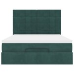 vidaXL Cadre de lit ottoman avec matelas vert foncé 140x200 cm velours