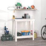 vidaXL Banc de travail Blanc 80x50x80 cm Bois de pin massif