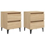 vidaXL Tables de chevet 2 Pièces chêne sonoma 40x35x50 cm bois ingénierie