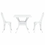 vidaXL Ensemble de tables de jardin 3 Pièces Blanc 80 x 80 x 75 cm