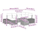 vidaXL Ensemble de canapé de jardin avec coussin 7 Pièces Noir polyrotin