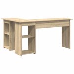 vidaXL Bureau Chêne Sonoma 142 x 102 x 73 cm Bois d'ingénierie
