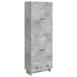 vidaXL Ensemble de Meubles 2 Pièces Gris béton 66 x 34 5 x 95 cm