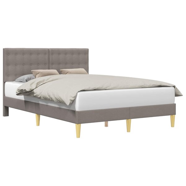 vidaXL Cadre de lit avec tête de lit Taupe 140 x 200 cm Tissu