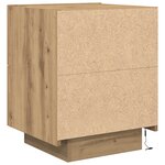 Table de chevet vidaXL avec lumières LED Chêne artisan 45x40x55 cm