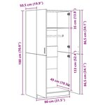 vidaXL Garde-robe Chêne fumé 80x52x180 cm Bois d'ingénierie