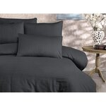 Parure de lit - housse de couette 220 x 240 + 2 taies d'oreiller 60 x 60  80  coton - Anthracite