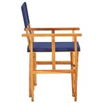 vidaXL Chaises de metteur en scène 2 Pièces Bois massif d'acacia Bleu